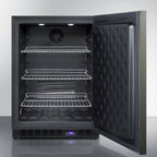 24" Wide Built-In All-Freezer, Black Stainless Steel