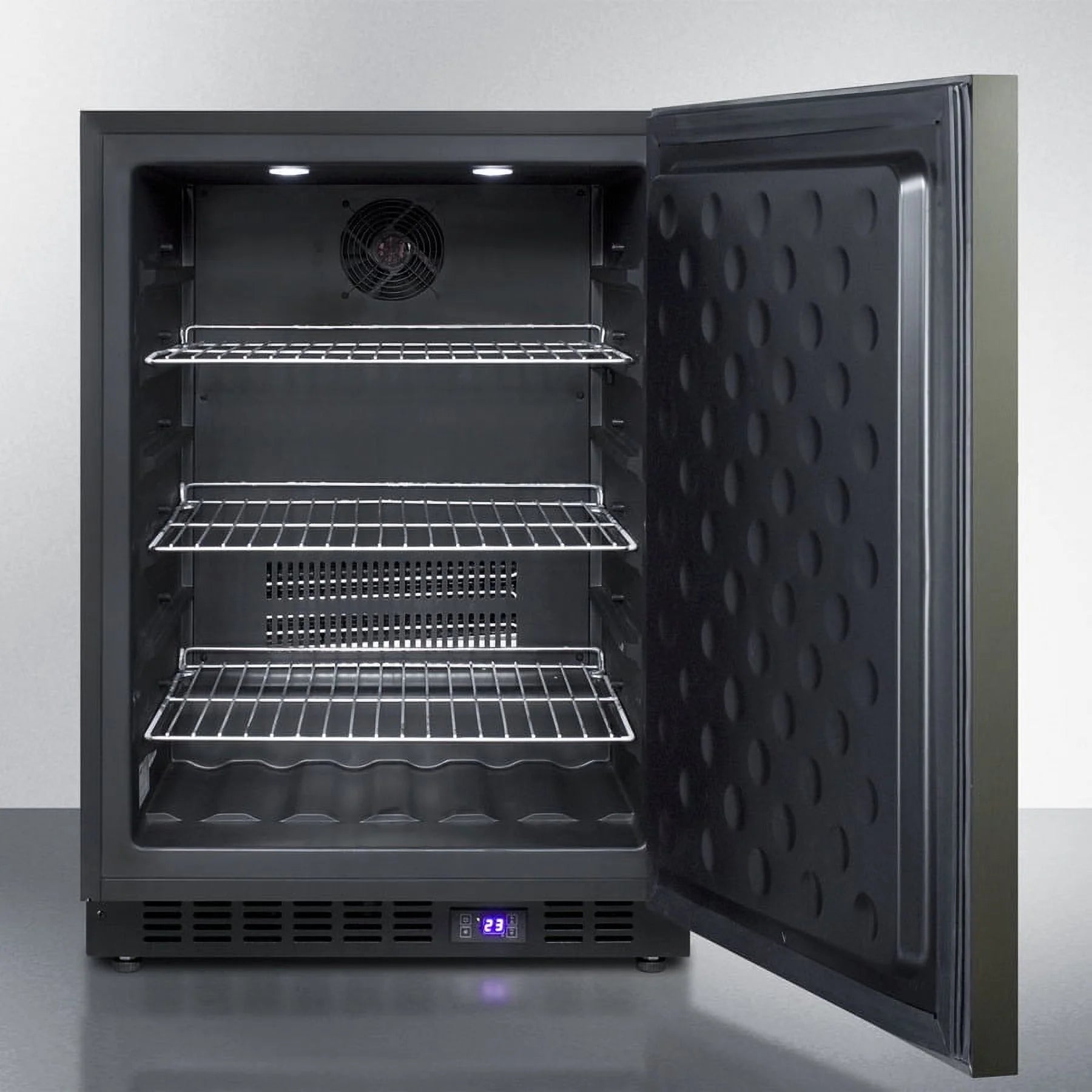24" Wide Built-In All-Freezer, Black Stainless Steel