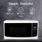 Farberware Countertop Microwave Oven with LED Lighting & Child Lock, 0.7 Cu Ft Black