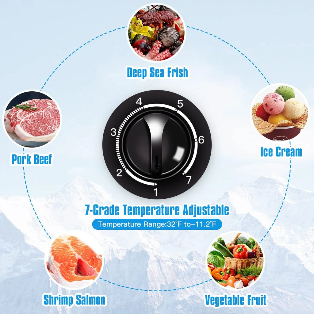WANAI Chest Freezer 5.0 Cu Ft,Small Chest Freezer,Upright Single Door Refrigerator,Black