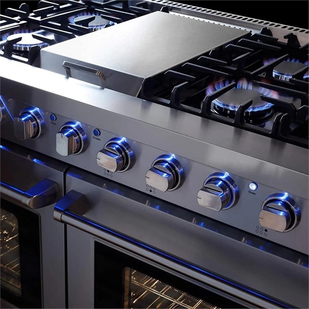 Cosmo 48" Double Oven Gas Range & Dishwasher & French Door Refrigerator Set