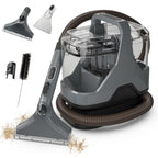 600W Upholstery Cleaner Machine with 15Kpa Powerful Suction and Versatile Attachments-Gray