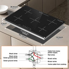 VoltCuisine Double/Dual Induction Cooktop 2 Burner, Shatter-proof Flat Glass Top, 9 Heat Settings, LED Touch Display with Child Safety Lock & Overheat Protection