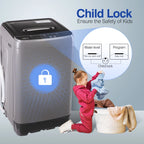 GGTB Portable Washing Machine for Apartments, 17.7 lbs Full Automatic Clothes Washer Machine,1.9 Cu.ft Top Load Washer with 10 Wash Programs/8 Water Levels, Coffee Gold