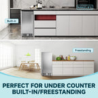 Simzlife 15 in. Single Zone 130-Cans Built-in Beverage Refrigerator Cooler Fridge in Silver Stainless Steel, with Auto LED Lights