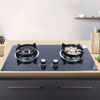 2-Burner Natural Gas Stove, Built-in Gas Cooktop Stove for Home Kitchen