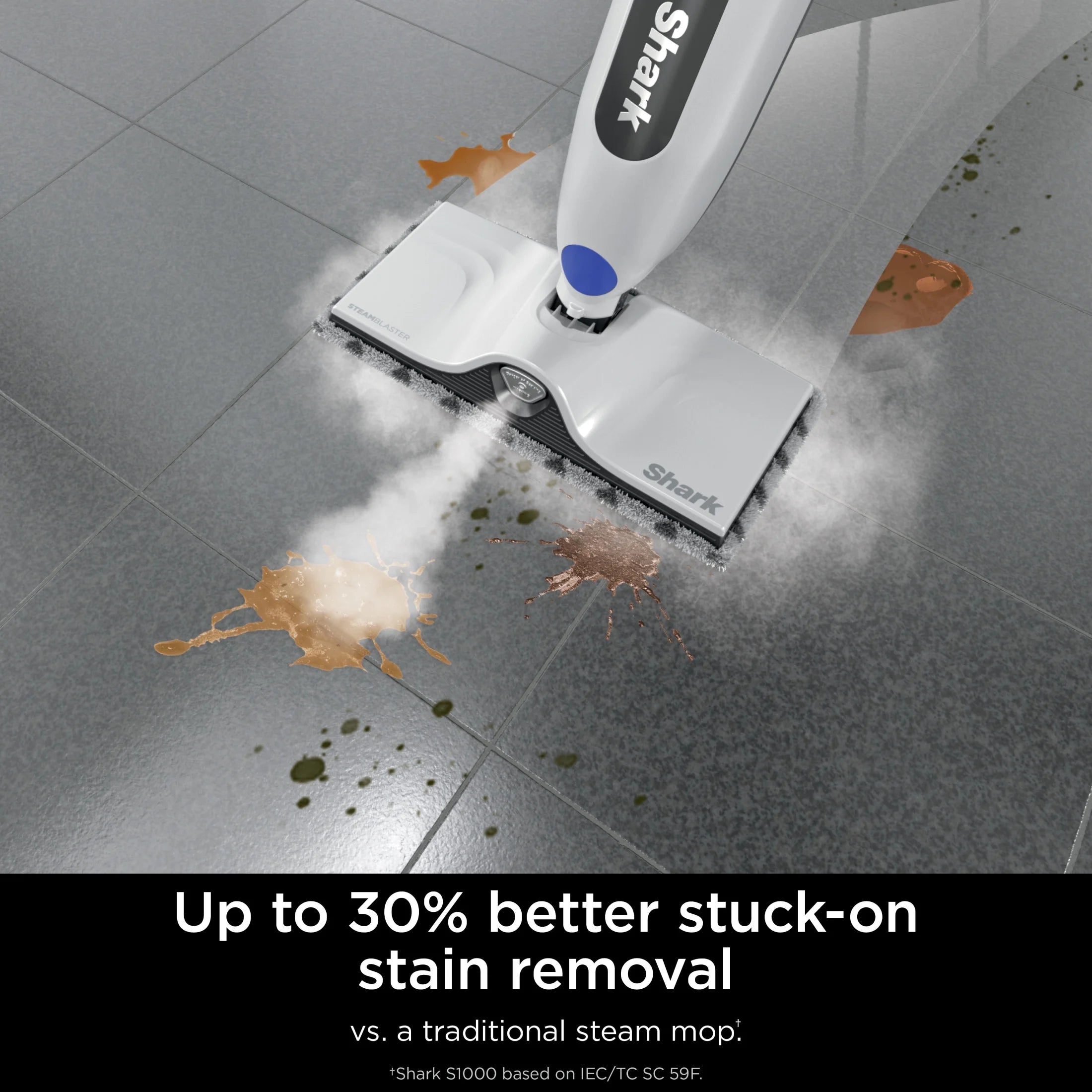 Shark SteamSpot Steam Mop with Steam Blaster for Sealed Hard Floors, XL Removable Tank, Washable Dirt Grip? Pad, 2  Modes,S2000