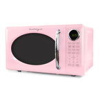 Nostalgia Retro Microwave Oven - 0.7 Cu Ft & 700-Watt Countertop Microwave with Glass Turntable, Child Safety Lock, 8 Auto-Cook Programs & Digital Clock - Aqua