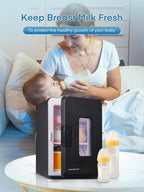 Fridge for Bedroom, 15L Portable Cooler & Warmer, 110V/12V Dual Power, for Office, Dorm, Car, Drinks, Food, Makeup