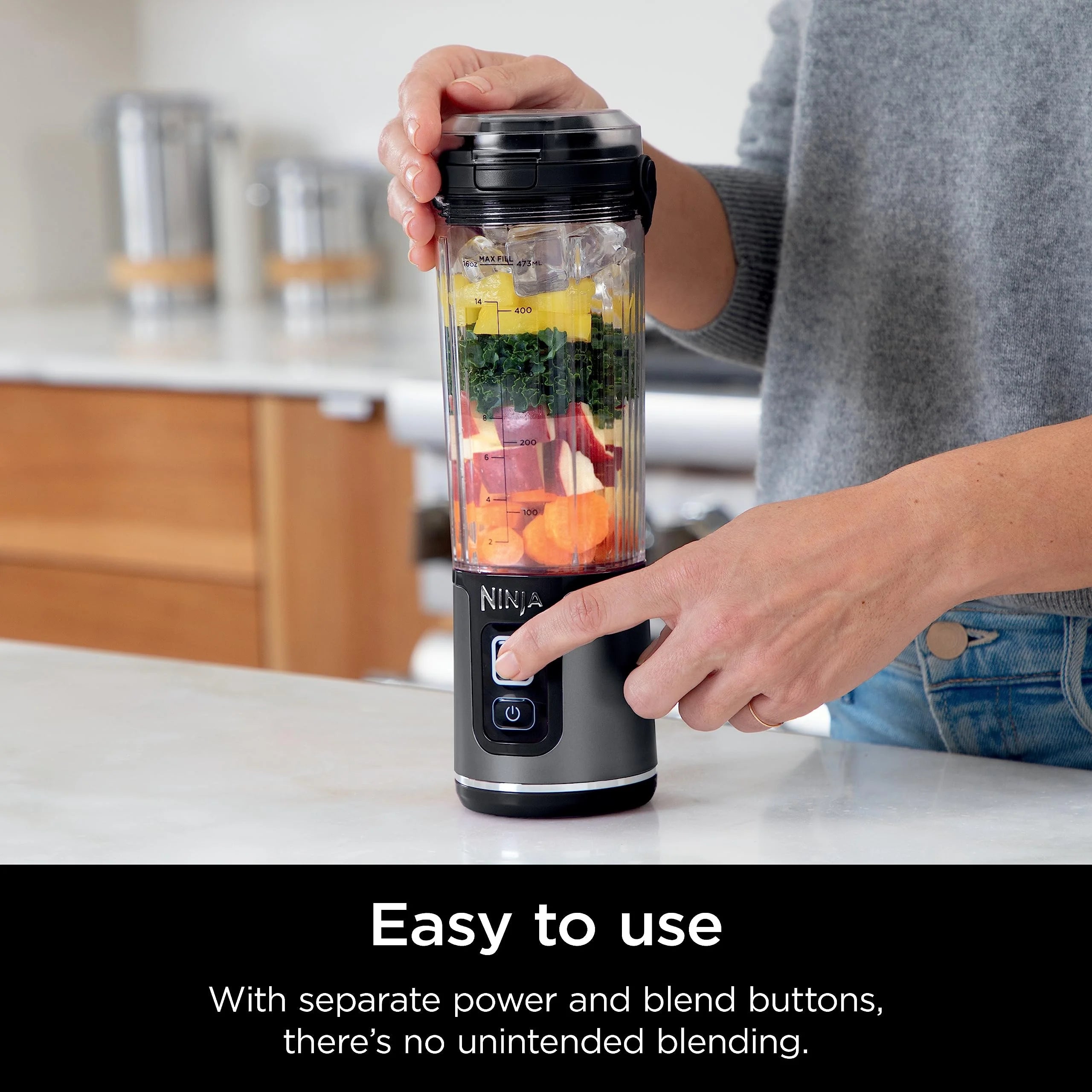 Ninja Blast Portable Blender, Cordless, 18oz. Vessel, Personal Blender for Shakes & Smoothies, BPA Free, Leakproof Lid & Sip Spout, USB-C Rechargeable, Dishwasher Safe Parts, Metallic Purple,