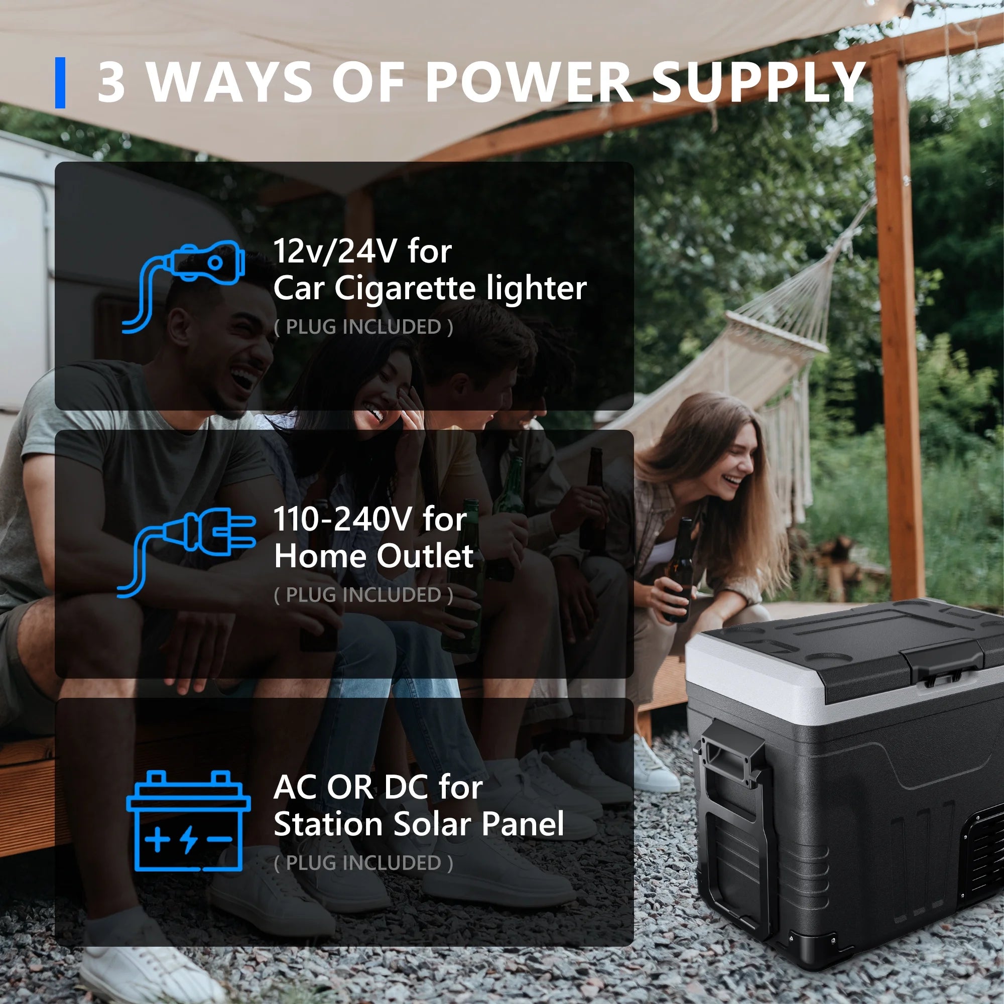 Simzlife 12V Car Refrigerator, 37QT Electric Cooler DC/AC, -4�H~68�H, RV Freezer Fridge Cooler with Wheels & 2 Baskets