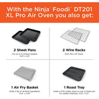 Restored Ninja DT201 Foodi 10-in-1 XL Pro Air Fry Oven, Large Countertop Convection Oven, Digital Toaster Oven, Dehydrate, Reheat, 1800 Watts, Stainless (Refurbished)