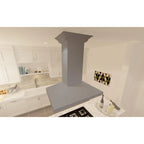 ZLINE 30 in. Wooden Island Mount Range Hood in White - Includes 760 CFM Motor