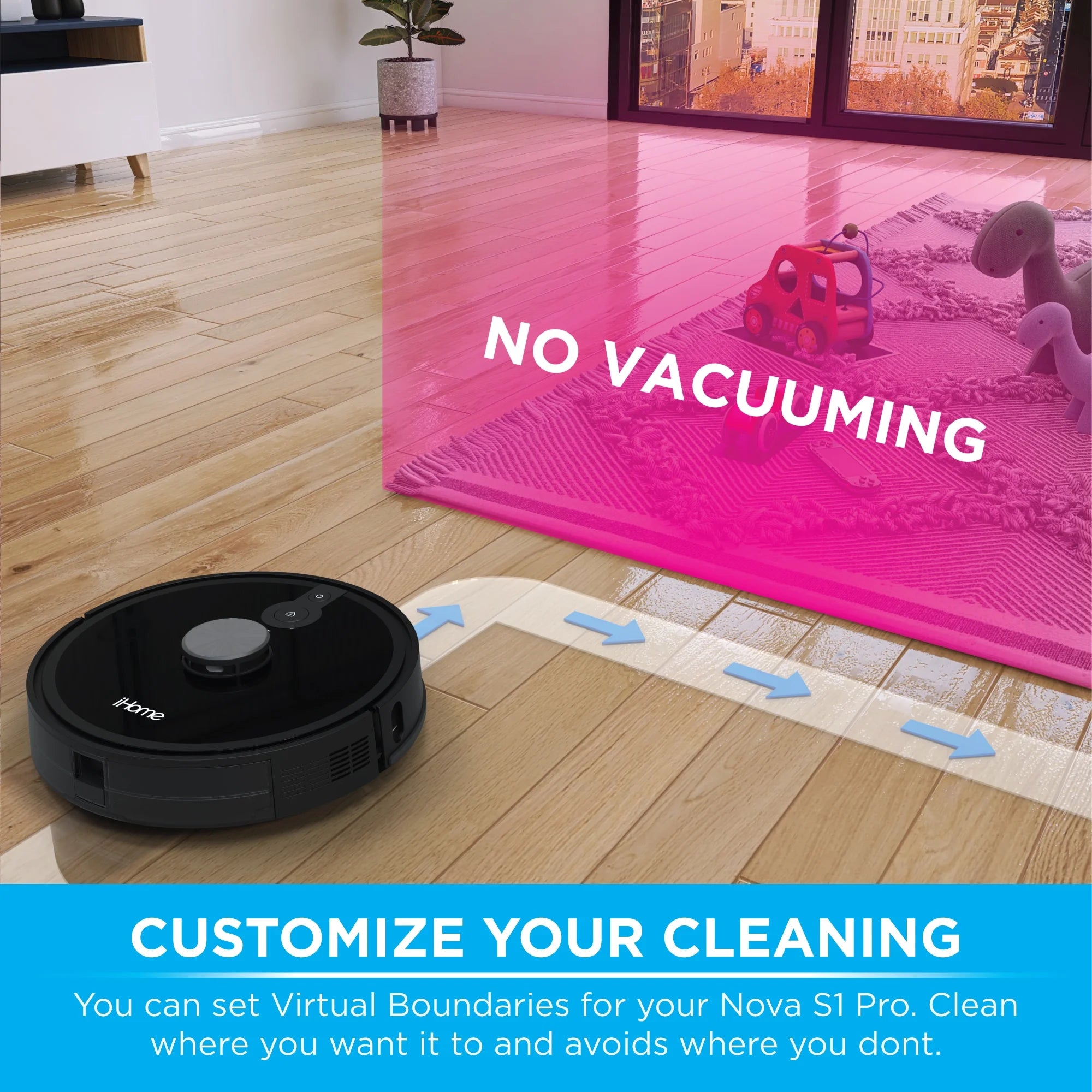 iHome AutoVac Nova S1 Pro Self Empty Robot Vacuum, LIDAR Mapping, 150 Min Runtime, Strong Suction, New