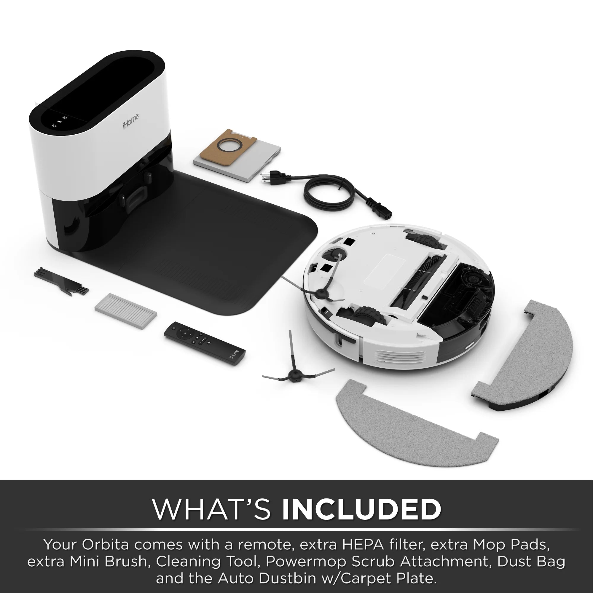iHome Orbita Pro LIDAR Robot Vacuum + Mop with Auto Empty Base