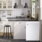 WANAI Chest Freezer 3.5 Cu Ft,Small Chest Freezer,Upright Single Door Refrigerator,White