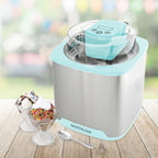 Nostalgia 2-Quart Electric Ice Cream Maker �C Make Homemade Ice Cream, Gelato, Sorbet & Frozen Yogurt �C No Salt/Ice Needed, Digital Controls, Mix-In Chute & Freezing Gel Canister �C Stainless Steel