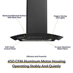 CIARRA Wall Mount Range Hood 30 inch with Tempered Glass 450 CFM Kitchen Vent Hood Ductless Ducted Convertible CAS50275