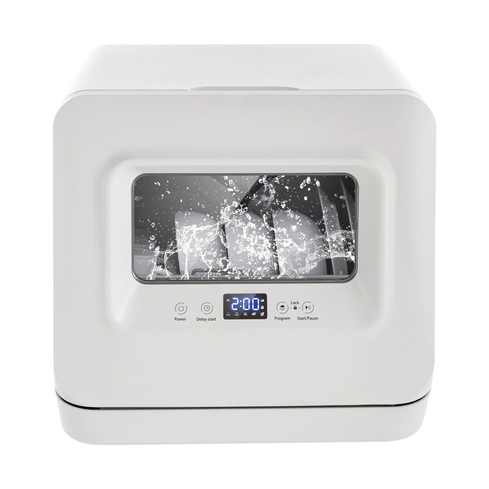 TFCFL Portable Compact Dish Washing Machine Countertop Mini Dishwasher with Water Tank Leak-Proof Air Dry