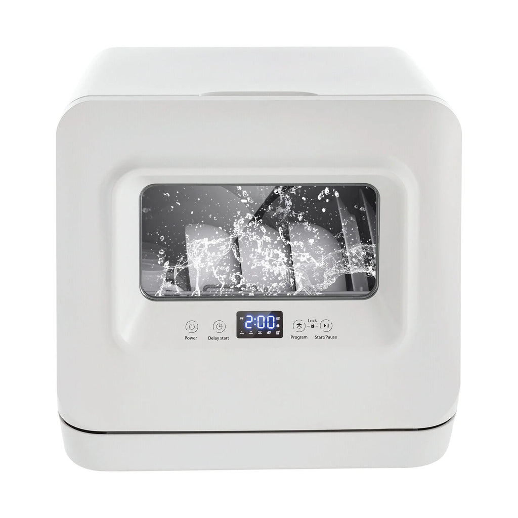 Portable Compact Countertop Mini Dishwasher with Water Tank Leak-Proof Air Dry