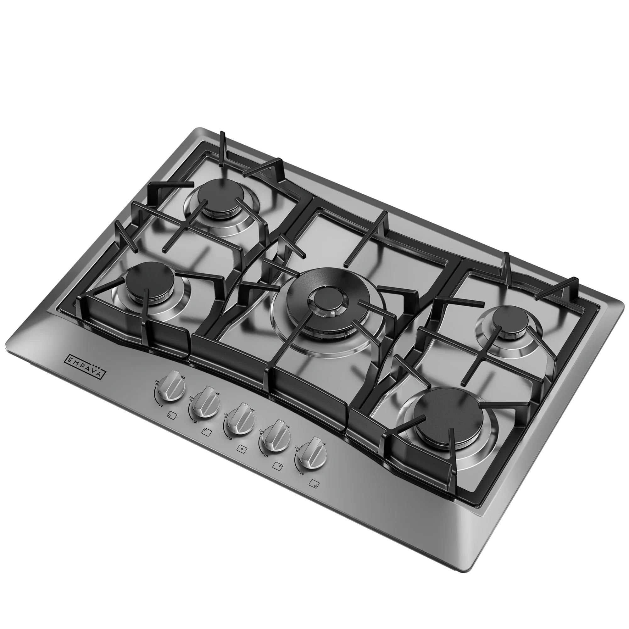 Empava 30 in. Gas Stove Cooktop with 5 3rd Gen Italy Sabaf Sealed Burners in Stainless Steel , EMV-30GC21