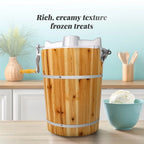 Elite Cuisine EIM569  6Qt. Old Fashioned Pine Bucket Electric/Manual Ice Cream Maker
