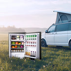 BODEGA 116.2Qt(110L) Portable Car Refrigerator Dual Zone Cooling & Freezing for Caravan, Truck, Camping (Black)