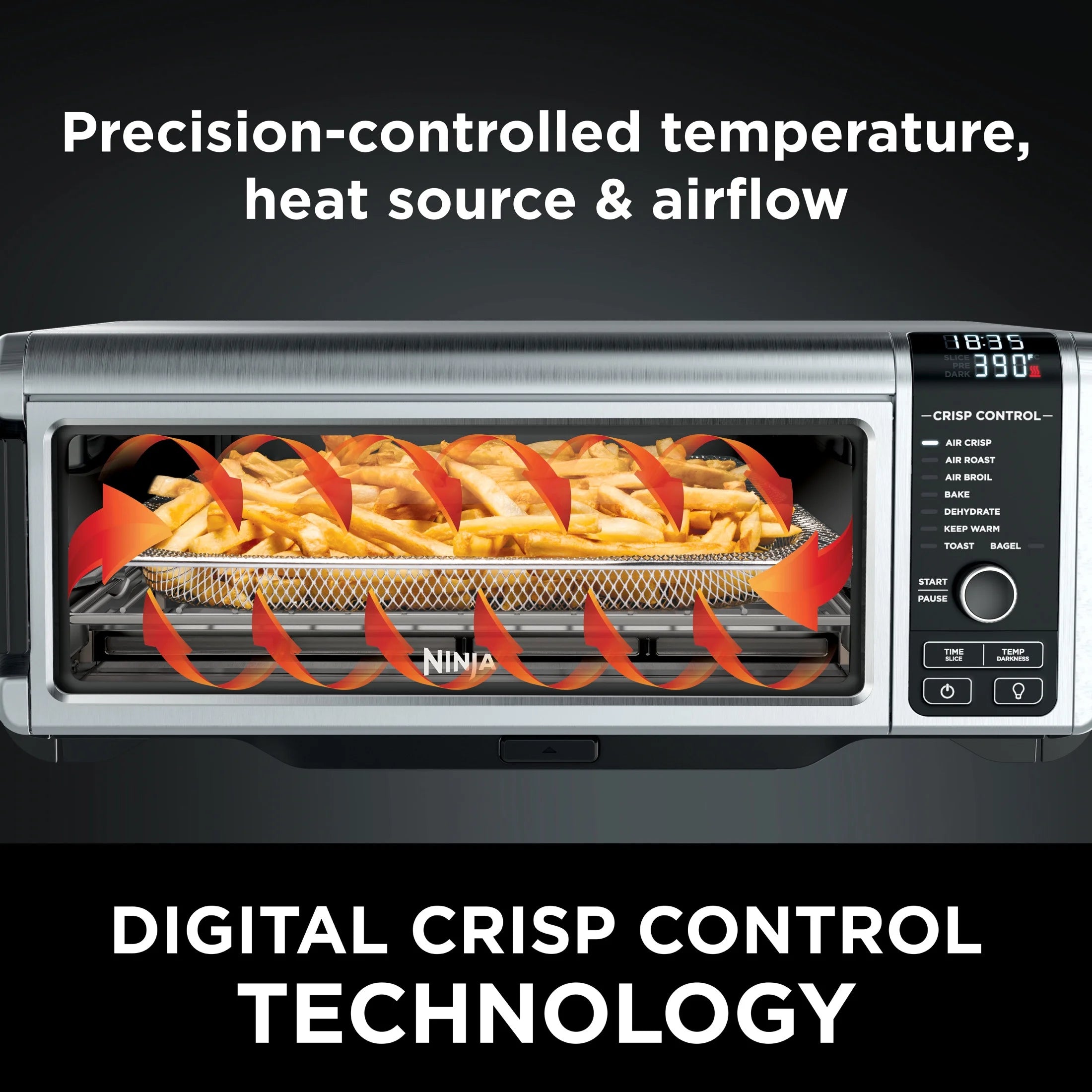 Ninja?? SP101 Foodia?�� 8-in-1 Digital Air Fry Oven, Flip-Away for Storage, Dehydrate, Keep Warm