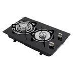 2 Burner Modern Gas Cooktop Gas Stove Top with 2 Burner Black 20.47*12.6 in