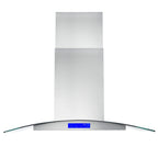 Cosmo 4 Piece Kitchen Appliance Package with 36" Freestanding Dual Fuel Range 36" Island Range Hood 24" Built-in Integrated Dishwasher & French Door Refrigerator Kitchen Appliance Bundles