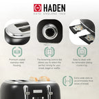 Haden Heritage 1500 1.7 Electric Kettle, Matte Black Finish with Copper Accents