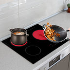 Electric Ceramic Cooktop, 24inch 3 Burners Electric Cooktop with Time Adjustable Function 9 Heating Levels Electric Stove Top