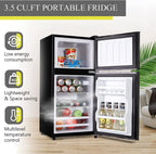GGTB 3.0 Cu.ft Two Door Small Refrigerator with Freezer, Compact Retro Mini Refrigerator for Dorm, Office, Bar, RV, Bedroom, Red