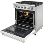 KOSTCH 30-in 5 burners 4.55-cu ft Convection Oven Freestanding Liquid Propane Gas Range ( Stainless steel )