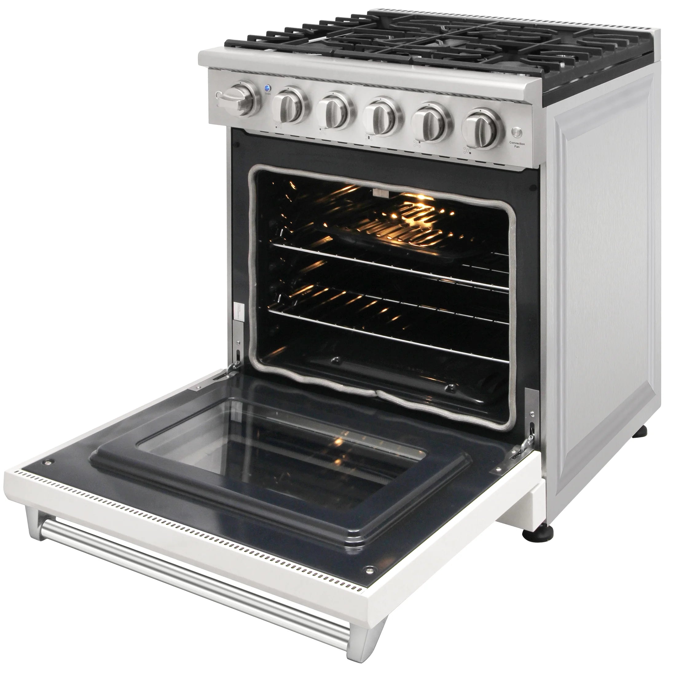 KOSTCH 30-in 5 burners 4.55-cu ft Convection Oven Freestanding Liquid Propane Gas Range ( Stainless steel )