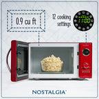 Nostalgia Retro 0.9 Cu. ft. 800-Watt Countertop Microwave Oven, Aqua