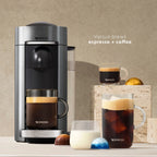 Nespresso VertuoPlus Deluxe Coffee and Espresso Maker by De'Longhi with Aeroccino, Black