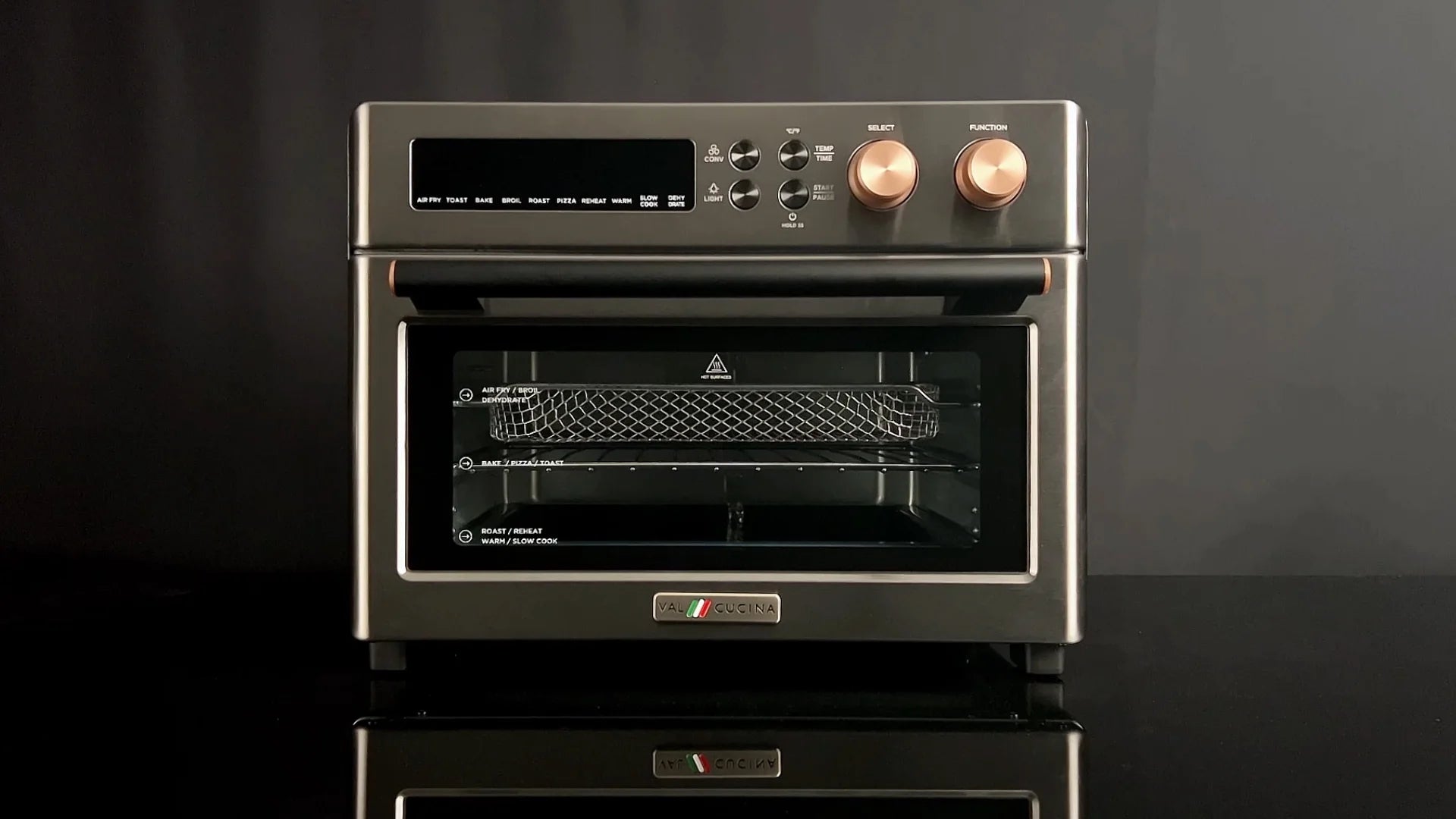 VAL CUCINA 10-IN-1 AIR FRYER TOASTER OVEN -  BRUSHED STAINLESS STEEL