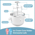 Ice Cream Maker Attachment for Kitchen Aid Stand Mixer, 2 Quart, Ice Cream & Sorbet Maker Machine, Fits and Larger Stand Mixers, with 2 Ice Cream Holder