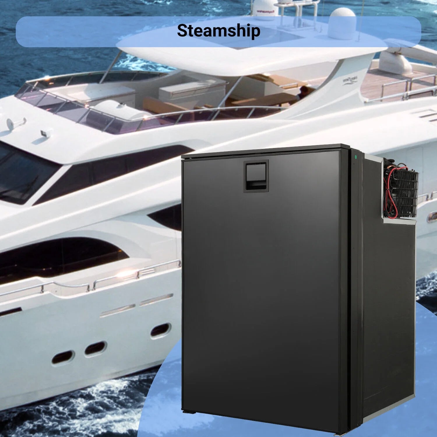 Smad 4.5 Cu ft/130L DC 12/24V RV Refrigerator with Freezer Compact Portable Fridge
