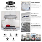 Cosmo Range Hoods UC30 30 in. 380 CFM Ducted Under-Cabinet Range Hood