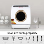 Portable Countertop Dishwasher Air Drying 5 Programs W/ 7L Water Tank 110V