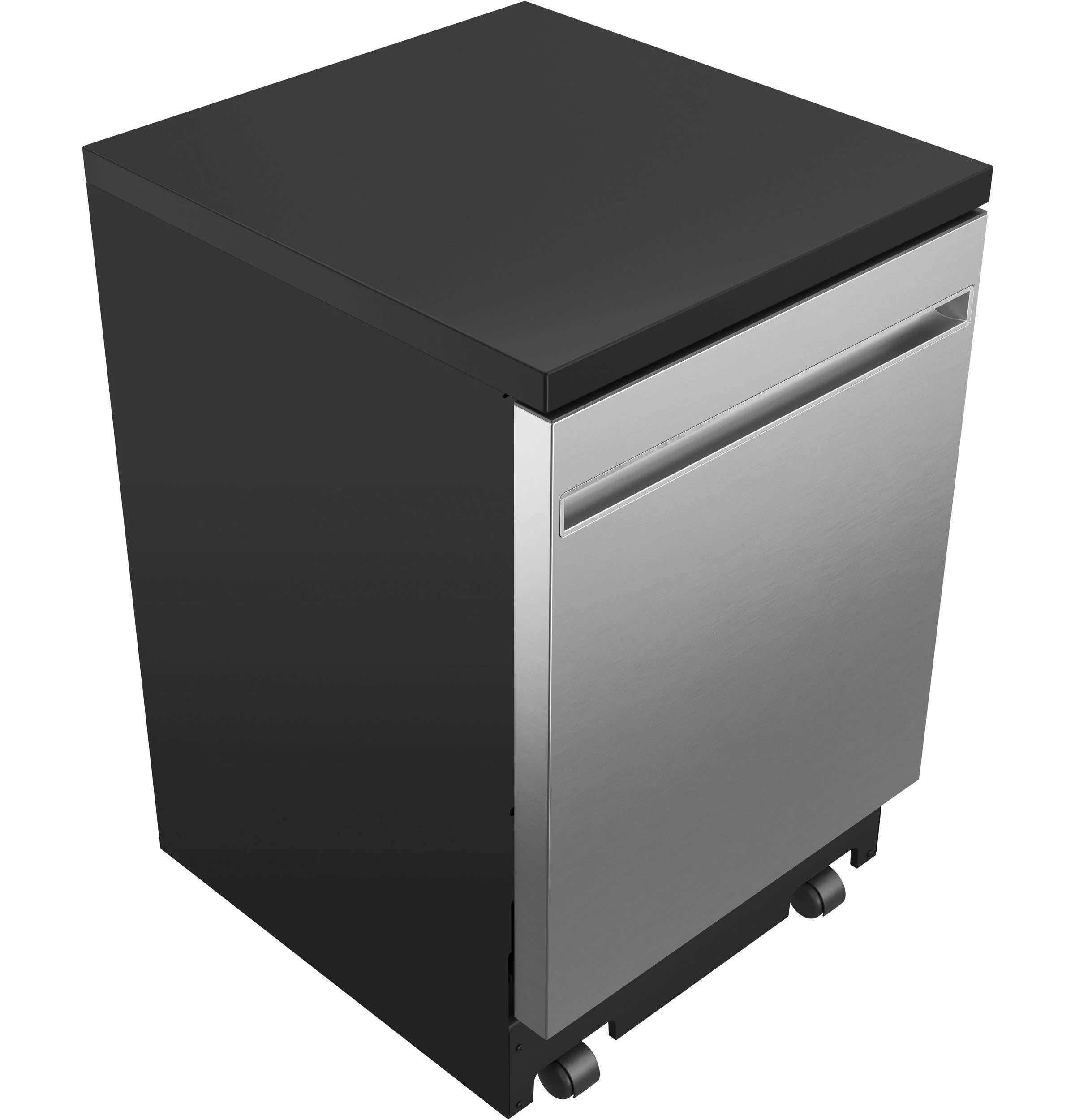 Ge Gpt225ssl 24" Wide 12 Place Setting Portable Top Control Dishwasher - Stainless Steel