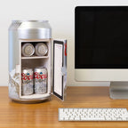 Coca-Cola 8 Can Portable Mini Fridge w/ 12V DC and 110V AC Cords, 5.4L (5.7 qt) Can Shaped Personal Cooler, Red, Travel Fridge for Drinks, Snacks, Lunch, Home, Office, Dorm Room, RV