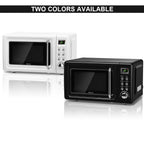 Costway 0.7Cu.ft Retro Countertop Microwave Oven 700W LED Display Glass Turntable Rose Gold