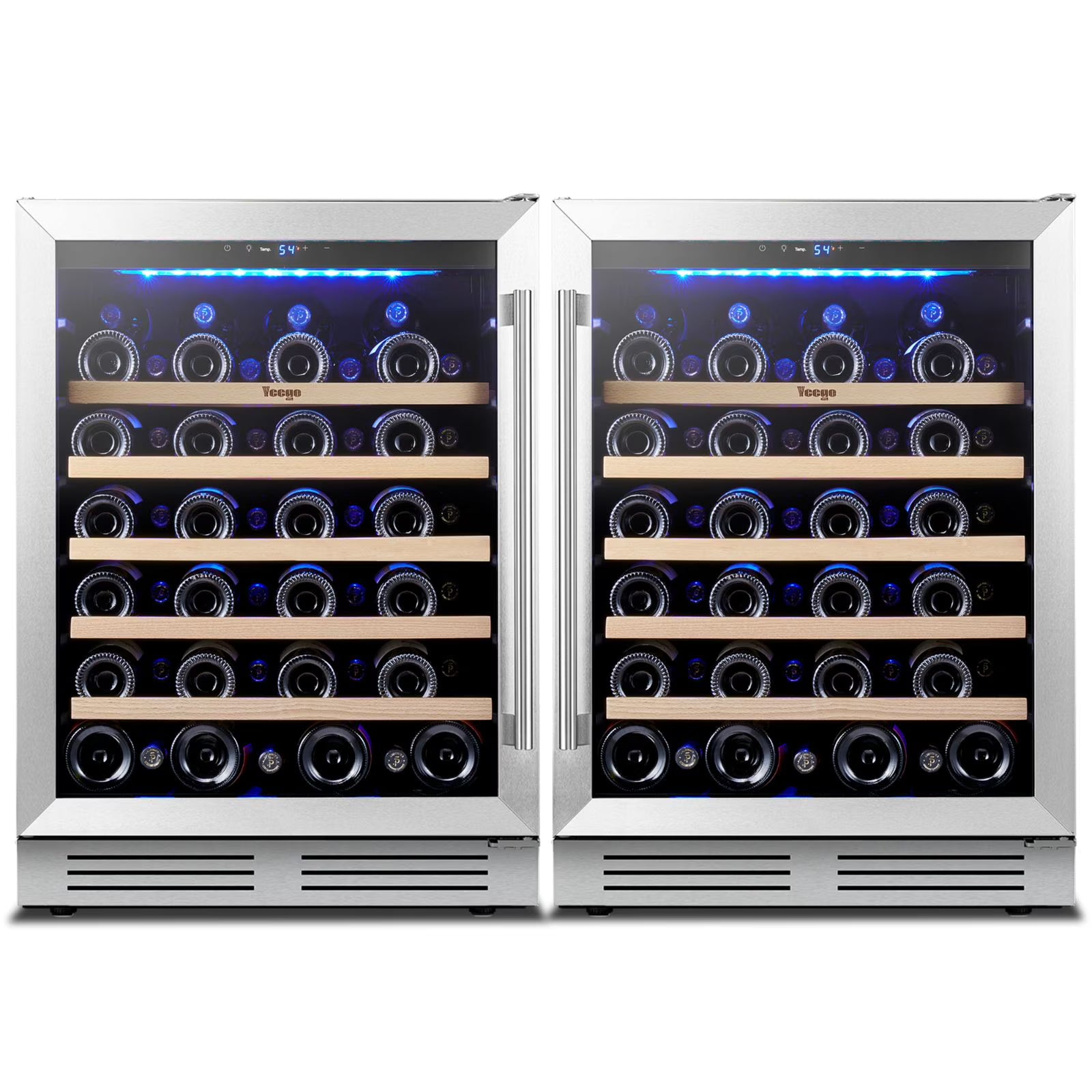 Yeego 30" Wine and Beverage Refrigerator,Two 15" Wine and Beverage Cooler Under Counter or Freestanding, Hold 33 Bottles and 80 Cans(Two Pack)