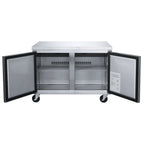 NSF 48 in. 2-Door Undercounter Freezer 13 Cu. Ft. Worktop Commercial Freezer in Stainless Steel ETL