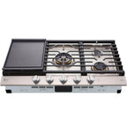 LG Studio CBGS3628S 36 inch Stainless 5-Burner Built-In Gas Cooktop