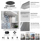 30 in. Insert Range Hood with Push Button Controls in Stainless Steel