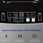 Full-Automatic Washing Machine, Portable Laundry Washer, Compact 17.7 lbs, LED Display, Drain Pump, 10 Wash Programs 8 Water Levels